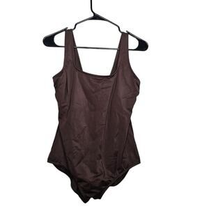 Lands end Brown one piece swim suit plus size 16